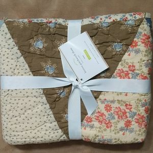 Pottery Barn Breton Patchwork Floral Euro Sham ORGANIC cotton